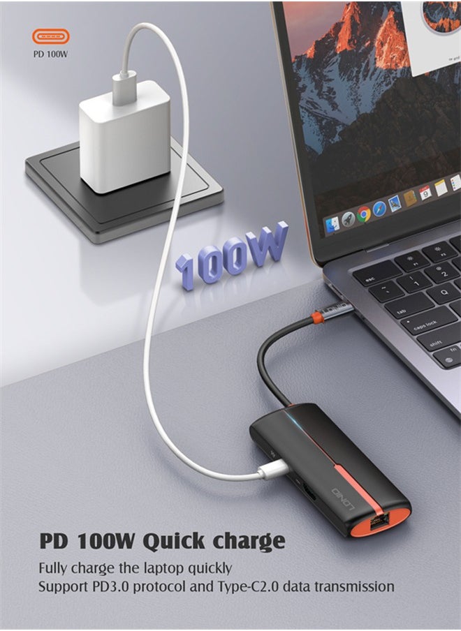 LDNIO 6 In 1 Usb C Dock Station Type c Adapter with HDMI RJ45 VGA Hub USB C Hub For PC  - Image 3