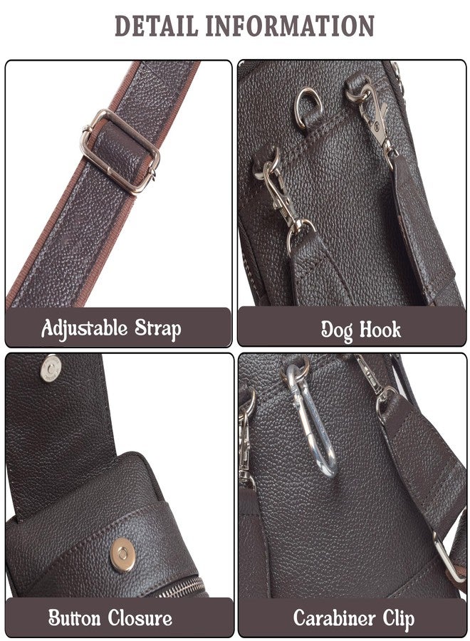 ABYS حافظة جواز سفر من الجلد الطبيعي من ABYS للرجال والنساء - حقيبة عمودية بنية اللون تُستخدم أيضًا كحقيبة خصر - Image 3