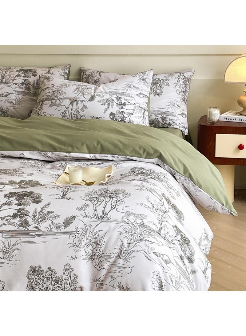 4 Pieces Cotton Comforter Sets Fits 1.5M /1.8M Double Size Bed Housewarming gift Birthday Gift  - Image 1