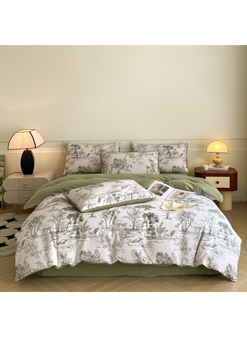 4 Pieces Cotton Comforter Sets Fits 1.5M /1.8M Double Size Bed Housewarming gift Birthday Gift  - Image 2