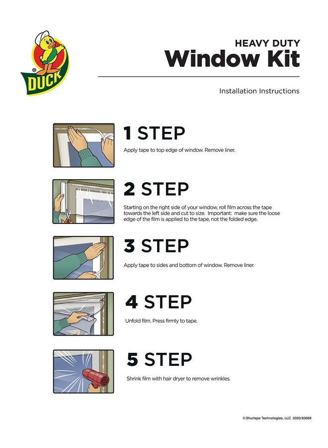 Duck Duck Brand Winter Window Insulation Kit - Window Seal Rolled Shrink Film Covers Up to 15 3’ x 5’ Windows - Window Tape Included - Easy Indoor Installation - Clear - 15-Pack (288069) - Image 3