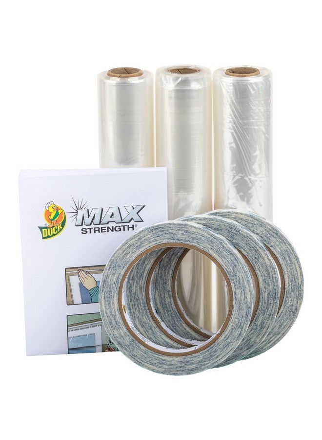 Duck Duck Brand Winter Window Insulation Kit - Window Seal Rolled Shrink Film Covers Up to 15 3’ x 5’ Windows - Window Tape Included - Easy Indoor Installation - Clear - 15-Pack (288069) - Image 2