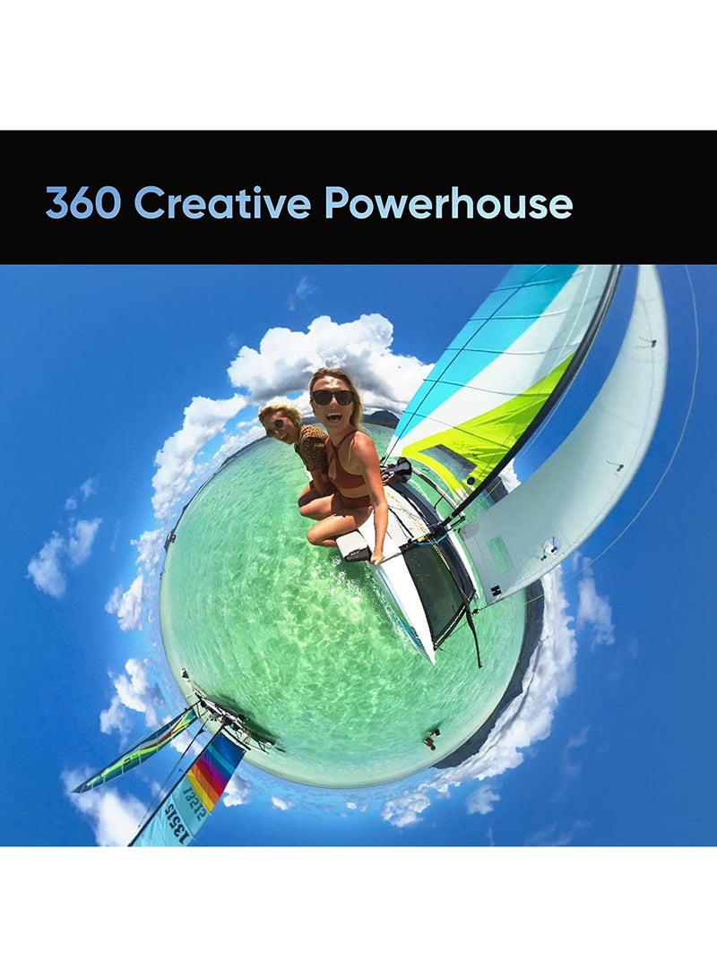 انستا 360 كاميرا X3-360 مقاومة للماء مع مستشعر 1/2 بوصة، 5.7K 360، صور 72 ميجابكسل 360 درجة، تثبيت، شاشة لمس 2.29 بوصة، تحرير AI، بث مباشر، كاميرا ويب، تحكم صوتي مع بطاقة ذاكرة 64 جيجابايت - Image 5
