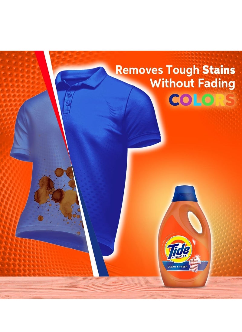 Tide Tide Power Gel Laundry Detergent Clean & Fresh 1.8L Pack of 4  - Image 3