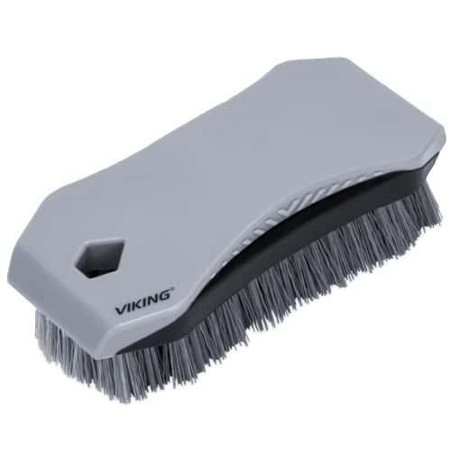 VIKING Carpet Cleaning and Scrub Brush for Floor Mats, Cleaning Brush for Car Interior and Home, Grey, 6.4 x 2.8 x 1.8 Inch - Image 1