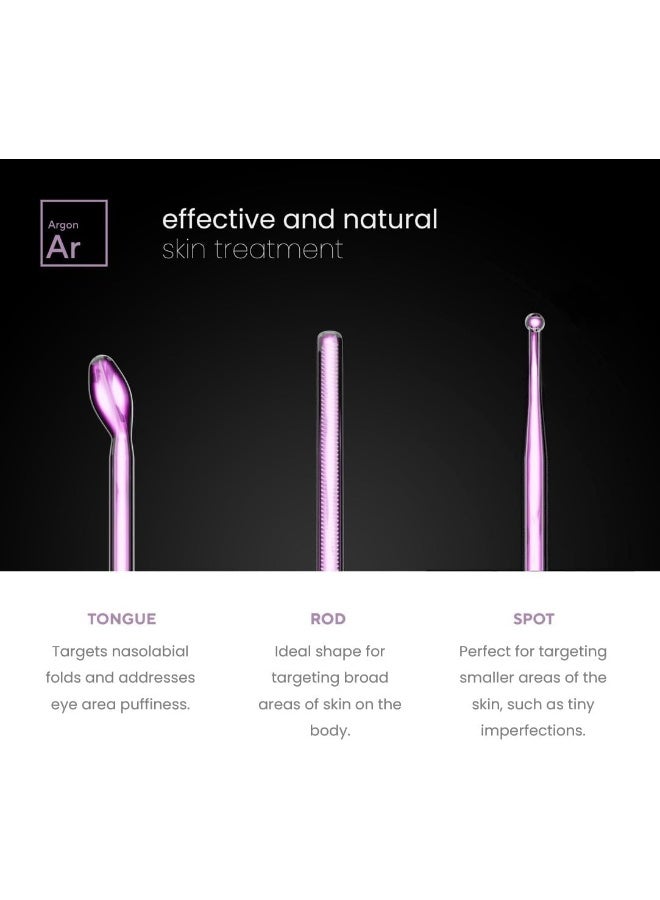 Pure Daily Care Nuderma Professional Skin Therapy Wand - Portable Handheld High Frequency Skin Therapy Machine With 6 Neon & Argon Wands - Acne Treatment - Skin Tightening - Wrinkle Reducing – Facial Skin Lifter  - Image 3