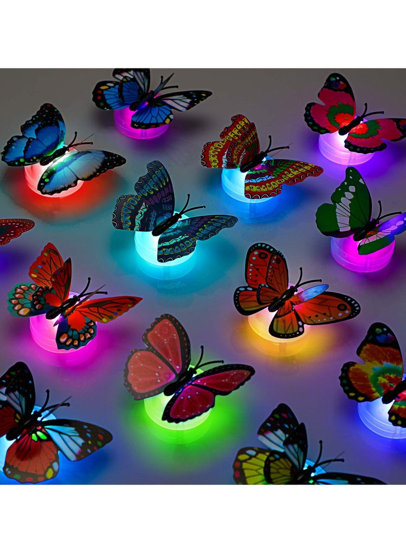 غنافوتو 24 قطعة LED زينة الفراشة ضوء الفراشة ملصق الجدار الضوء للحديقة الفناء الخلفي الحديقة حفلة احتفالية غرفة نوم الأطفال غرفة المعيشة - Image 1