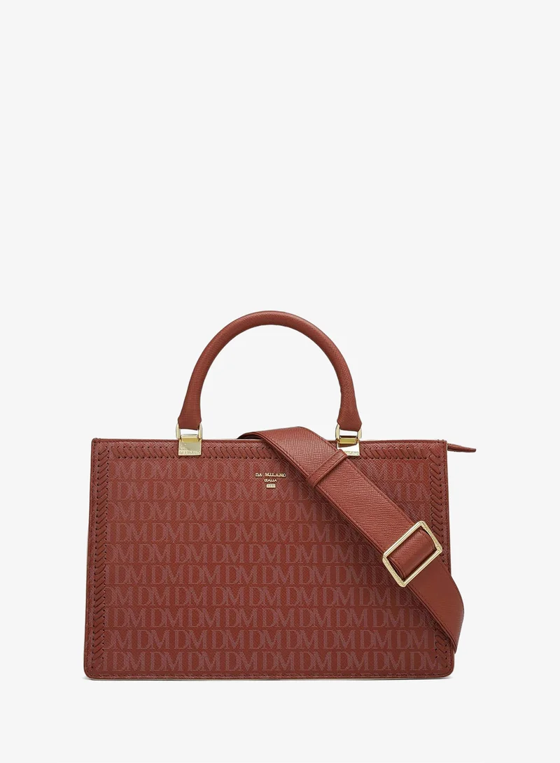 Da Milano Genuine Leather Red Satchel Bag