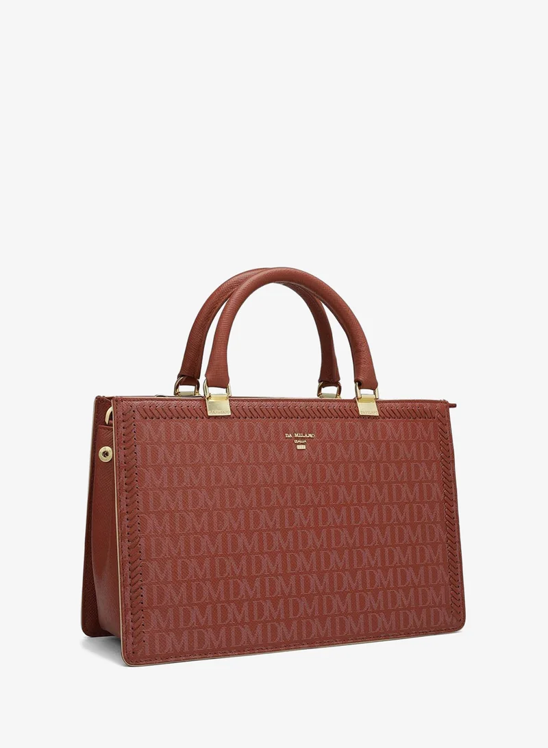 Da Milano Genuine Leather Red Satchel Bag