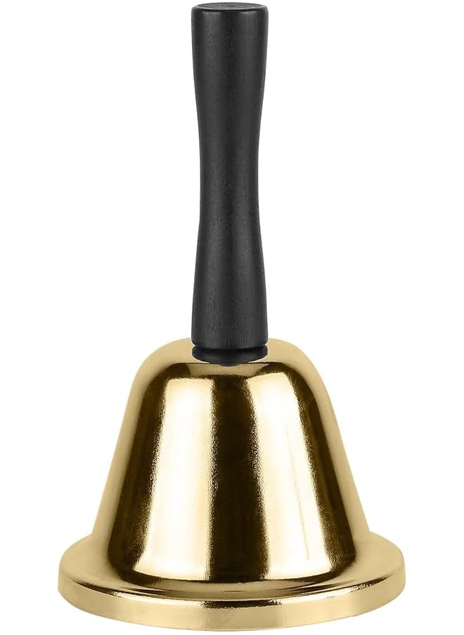 erorex Loud Hand Bell Silver Steel Hand Bells For Adults Dinner Bells For Inside Classroom Bell For Food Line Alarm Jingles Ringing Gold  - Image 1