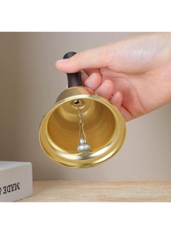 erorex Loud Hand Bell Silver Steel Hand Bells For Adults Dinner Bells For Inside Classroom Bell For Food Line Alarm Jingles Ringing Gold  - Image 3