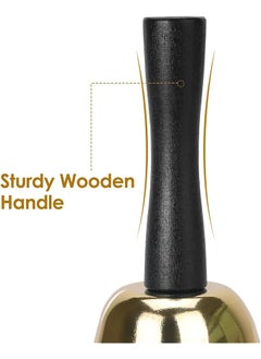 erorex Loud Hand Bell Silver Steel Hand Bells For Adults Dinner Bells For Inside Classroom Bell For Food Line Alarm Jingles Ringing Gold  - Image 4