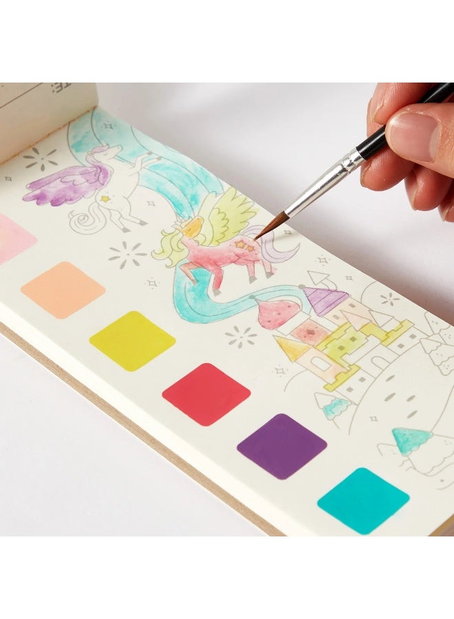 Mideer Watercolor Painting Unicorn Legend – Kids Portable Watercolor Art Set with Story Pages, 6 Paint Colors & Brush, Creative Travel Painting Activity Book for Kids Age 5+ - Image 4