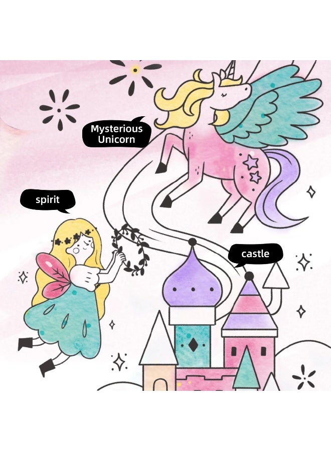 Mideer Watercolor Painting Unicorn Legend – Kids Portable Watercolor Art Set with Story Pages, 6 Paint Colors & Brush, Creative Travel Painting Activity Book for Kids Age 5+ - Image 2