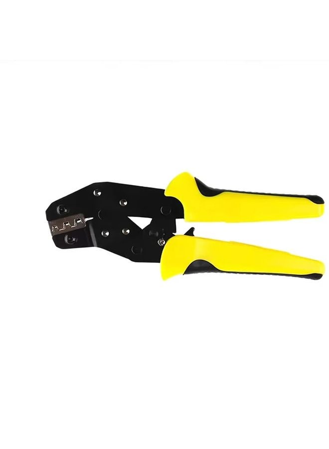 Heavy Duty Ratchet Crimping Tool 2 8mm to 6 3mm Carbon Steel Wire Crimper Yellow Black Handle - Image 1