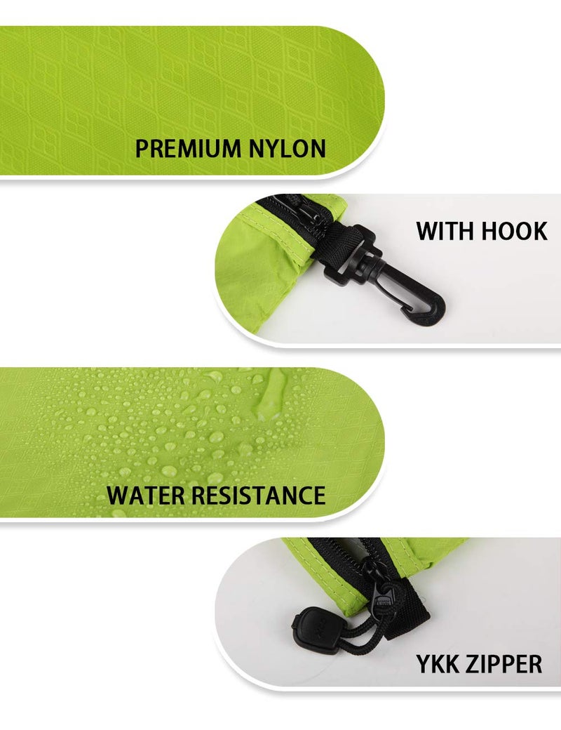 GOX Travel Toiletry Bag Carry On Zipper Pouch Cosmetic Kit Makeup Digital Bag Water Repellent Nylon (Green) - Image 5