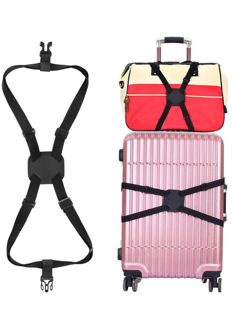 NOVOLAN NOVOLAN Backpack & Luggage Straps 2 Pieces, Elastic Fixed Handbag Luggage Straps Packing Straps, Elastic Backpack & Luggage Binding, Adjustable Customized Fit, Reliable Travel Companion (black)  - Image 1