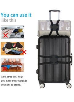 NOVOLAN NOVOLAN Backpack & Luggage Straps 2 Pieces, Elastic Fixed Handbag Luggage Straps Packing Straps, Elastic Backpack & Luggage Binding, Adjustable Customized Fit, Reliable Travel Companion (black)  - Image 3