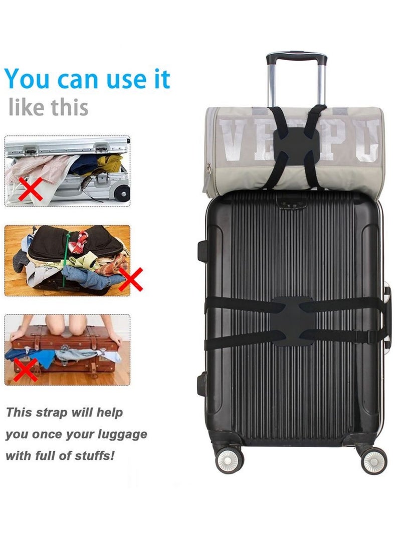 NOVOLAN NOVOLAN Backpack & Luggage Straps 2 Pieces, Elastic Fixed Handbag Luggage Straps Packing Straps, Elastic Backpack & Luggage Binding, Adjustable Customized Fit, Reliable Travel Companion (black)  - Image 3