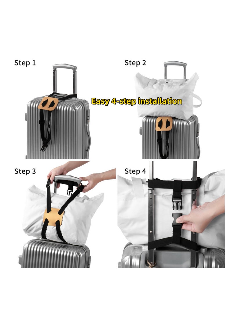 NOVOLAN NOVOLAN Backpack & Luggage Straps 2 Pieces, Elastic Fixed Handbag Luggage Straps Packing Straps, Elastic Backpack & Luggage Binding, Adjustable Customized Fit, Reliable Travel Companion (black)  - Image 4