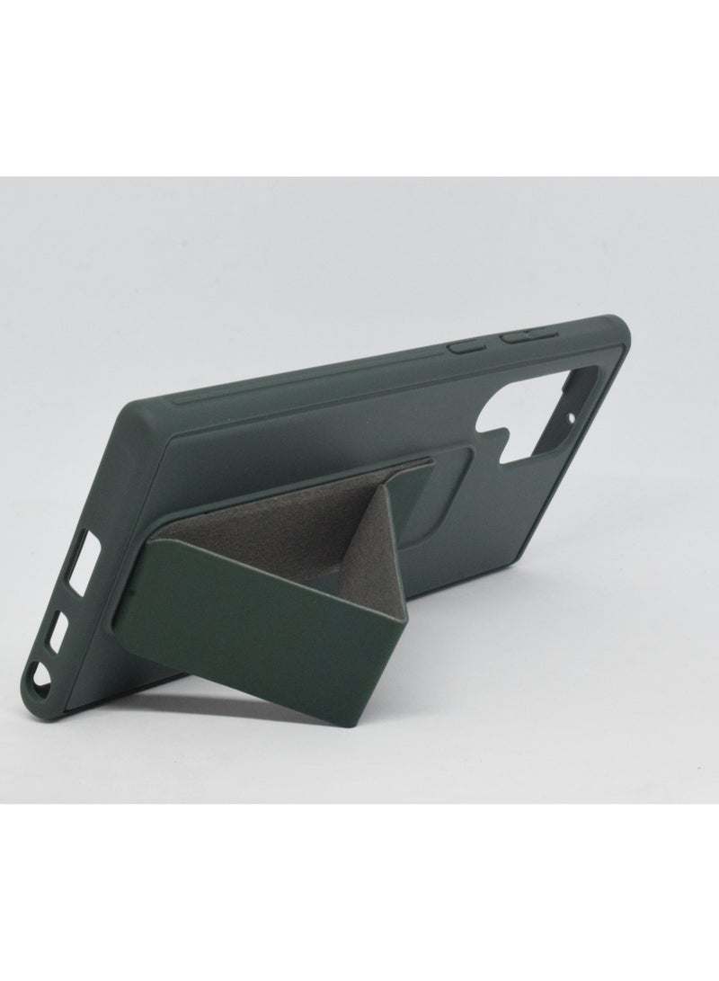 BORTONY Magnetic Stand & Holder, Premium Silicone Hand Strap Grip, Car Mount Kickstand And Finger Grip Case Cover For Samsung Galaxy S22 Ultra (Green) - Image 3