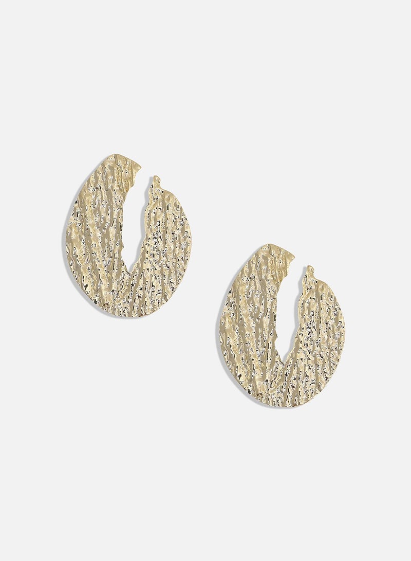 SOHI Dented Circular Artificial Stud Earring Jewellery - Image 2