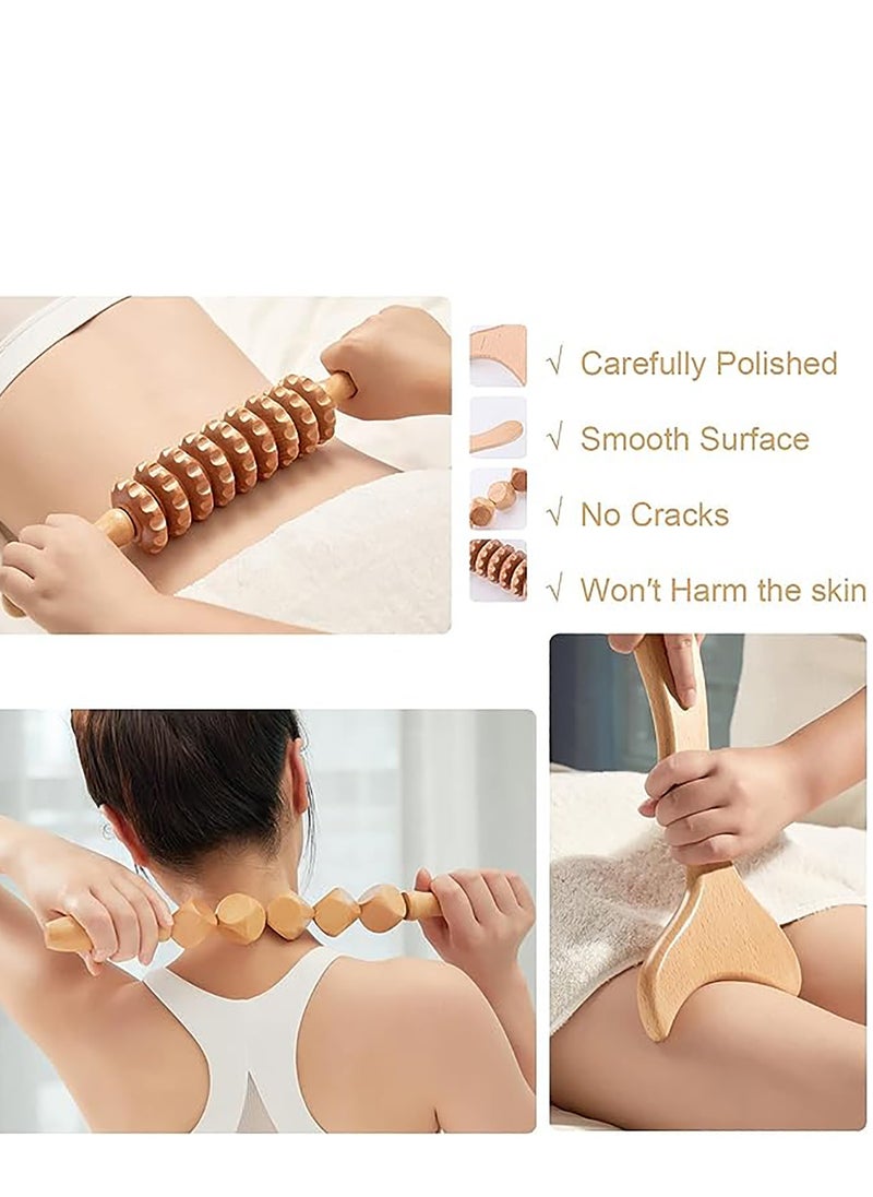 Arabest - Wood Therapy Massage Tools 5-in-1 Lymphatic Drainage Massager Maderoterapia Kit Wooden Massager Body Sculpting Tools for Muscle Pain Relief, Anti-Cellulite, Body Contouring and Shaping - Image 1