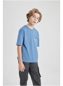 Boy Oversize Fit Crew Neck Knitted Short Sleeve T-Shirt