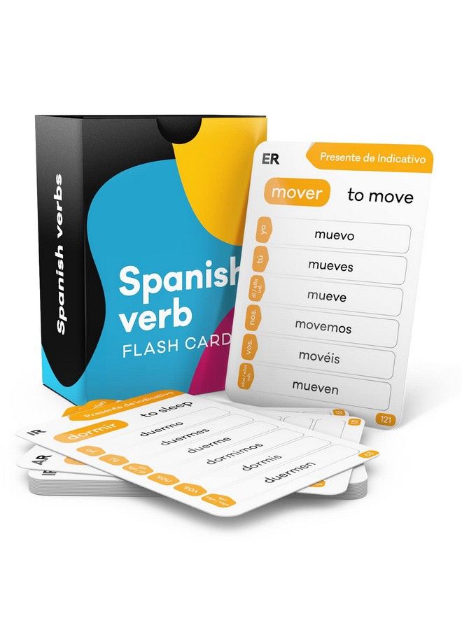 Briston 200 Spanish Verb Conjugation Flash Cards Educational Language Learning Resource For Memory & Sight Words Fun Game Like Play Kids, Grade School, Classroom Or Homeschool Supplies Briston Brand  - Image 2