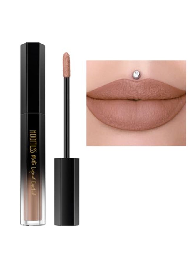 HOOMUSS Nude Lipstick Long Lasting Matte Liquid Lipsticks for Women Non Transfer Smudgeproof Smooth and Easy to Appy Cruelty Free Lip Color M61 Latte Nude - Image 1