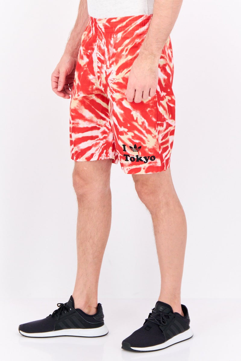 adidas Originals Men Sportswear Fit Embroidered Outdoors Shorts, Red Combo  - Image 2