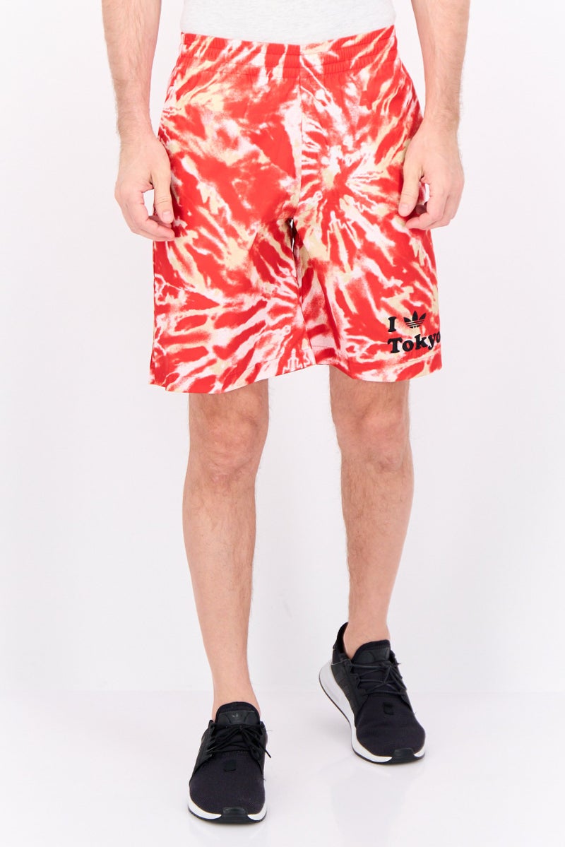adidas Originals Men Sportswear Fit Embroidered Outdoors Shorts, Red Combo  - Image 1