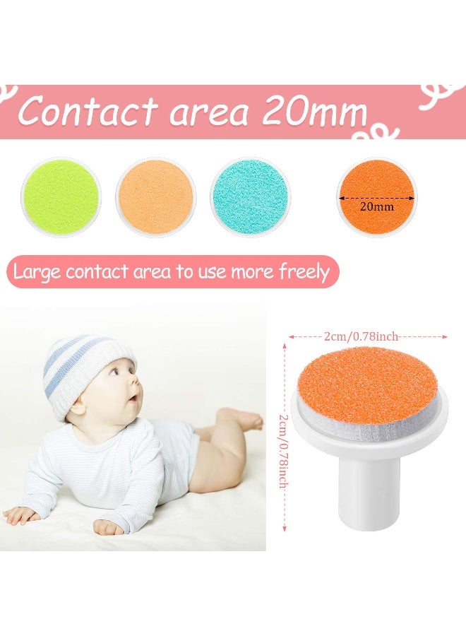 Mudder 24 Pieces Baby Nail File Pads Nail Trimmer Replacement Pads Electric Baby Nail Grinding Heads for Standard Electric Kid Nail Trimmer Suits to Newborn Infant Toddler (Pink, Light Blue, Green, Orange) - Image 2