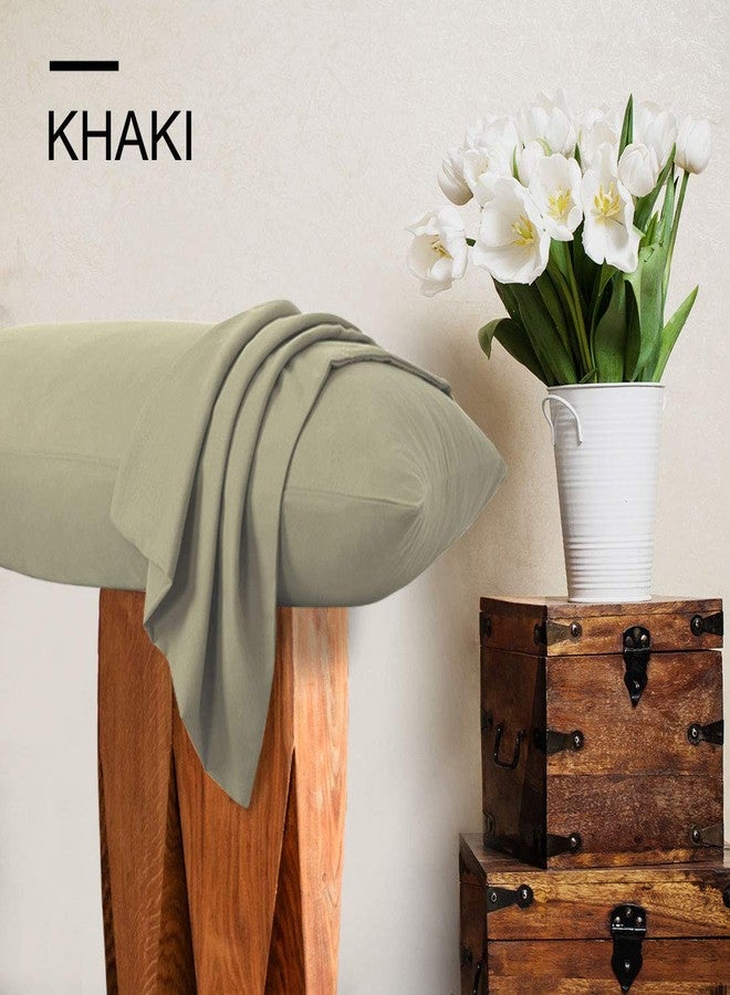 PiccoCasa Zippered Pillowcases, 100% Brushed Microfiber Polyester Pillow Case Cover, Pillow Cases Set of 2, Soft and Comfortable Standard(20"x26") Khaki - Image 2
