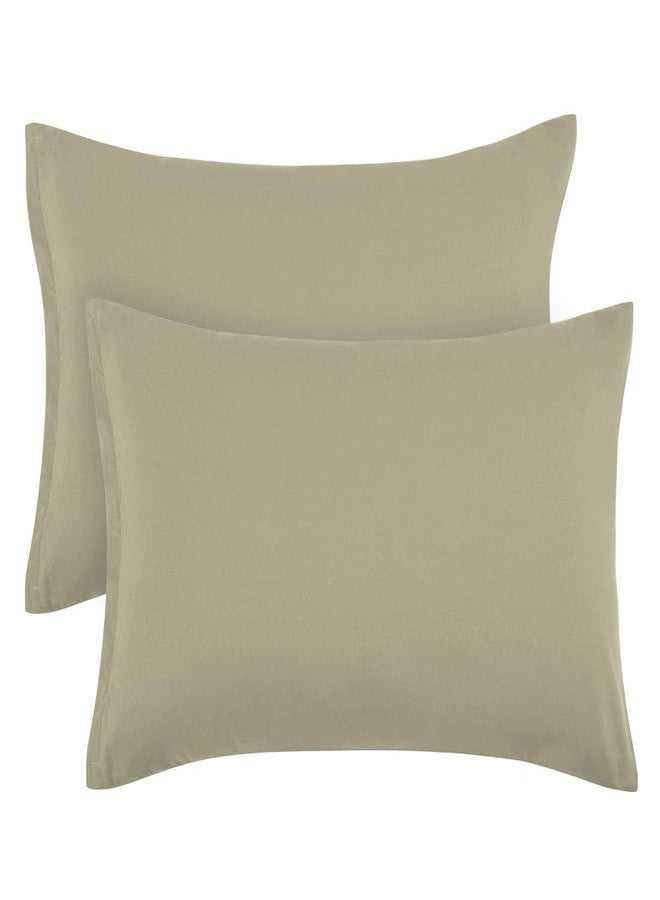 PiccoCasa Zippered Pillowcases, 100% Brushed Microfiber Polyester Pillow Case Cover, Pillow Cases Set of 2, Soft and Comfortable Standard(20"x26") Khaki - Image 1