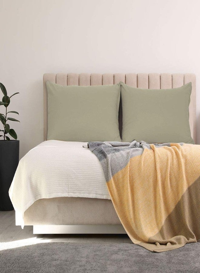 PiccoCasa Zippered Pillowcases, 100% Brushed Microfiber Polyester Pillow Case Cover, Pillow Cases Set of 2, Soft and Comfortable Standard(20"x26") Khaki - Image 3