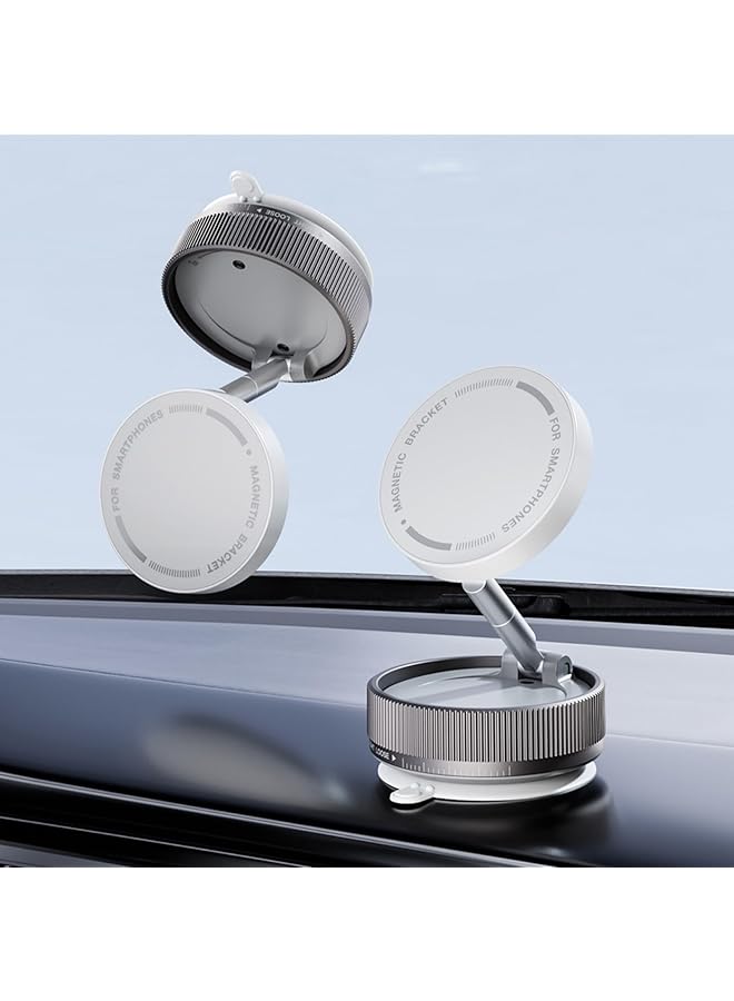 Green Tiger Car Mount, 360° Rotation Magnetic Phone Holder, Foldable Car Mount,Vacuum Suction Mobile Holder Automobile Accessories for iPhone Samsung,Universal Phone Bracket (White) - Image 1