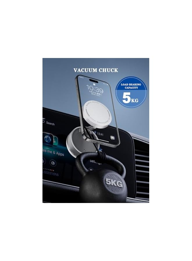 Green Tiger Car Mount, 360° Rotation Magnetic Phone Holder, Foldable Car Mount,Vacuum Suction Mobile Holder Automobile Accessories for iPhone Samsung,Universal Phone Bracket (White) - Image 4