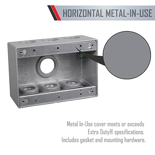 TayMac TB7100S Electrical Box 3-Gang Die Cast, Aluminum 1-Inch Thread, Gray - Image 2