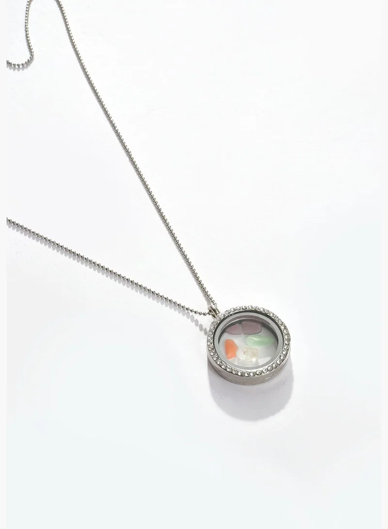 SOHI Silver Plated Designer Pendant Chain