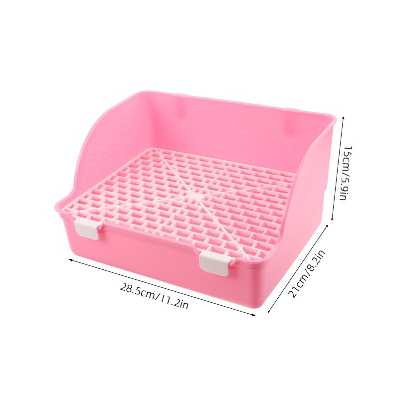 Pink Large Rabbit Litter Box Potty Trainer Corner Bedding for Guinea Pigs Hamster Chinchilla - Image 3
