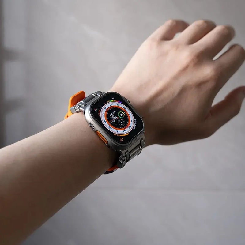 Bluejw Titanium Apple Watch Band 49mm 45mm 44mm 42mm Ultra Series 8 7 6 Replacement Metal Silicone Strap - Image 4