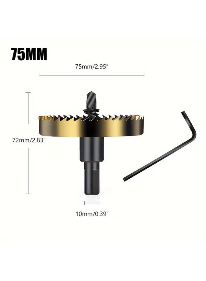 75mm High Speed Steel Hole Saw Metal Cutter For Stainless Steel Iron Sheet Plate - Image 1