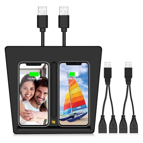 VXDAS Wireless Charger, Dual 10W QI Wireless Phone Charging Pad M3 Car Center Console for Tesla Model 3 Accessories Panel with 7pcs Custom Cup Mat Center Console Liner mat-Upgrade - Image 1