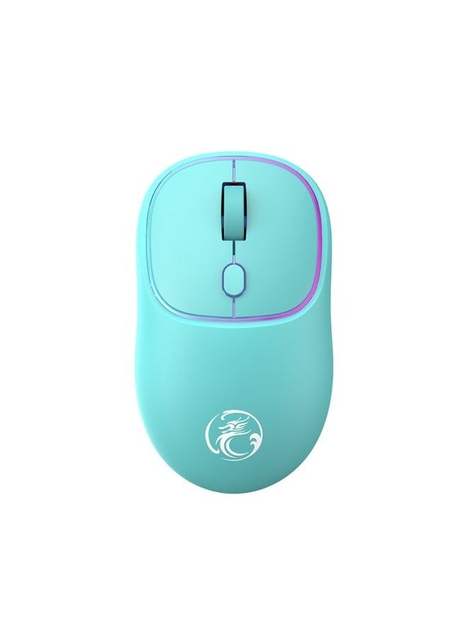 NIBEMINENT iMICE W-618 Rechargeable 4 Buttons 1600 DPI 2.4GHz Silent Wireless Mouse for Computer PC Laptop (Blue)  - Image 2