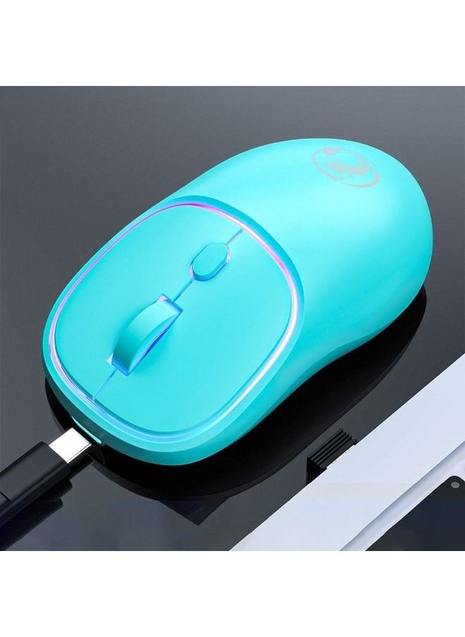 NIBEMINENT iMICE W-618 Rechargeable 4 Buttons 1600 DPI 2.4GHz Silent Wireless Mouse for Computer PC Laptop (Blue)  - Image 1