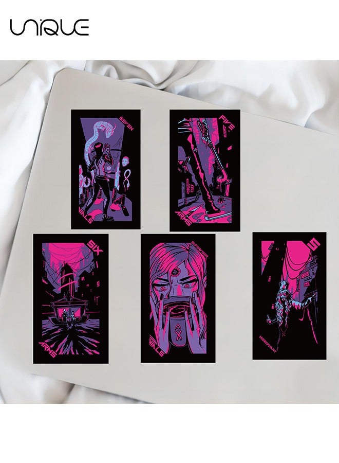 Unique 72PCS Black Purple Graffiti Sticker，Vinyl Waterproof Stickers for Water Bottles Laptop Phone Computer Guitar, Gifts for Teens, Girls, Fans - Image 5