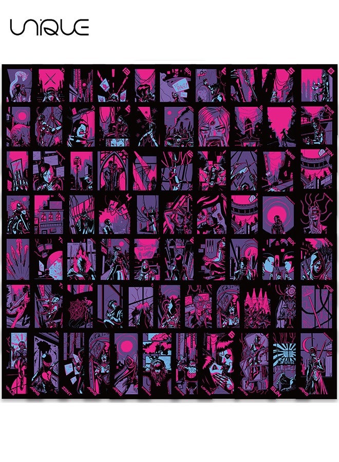 Unique 72PCS Black Purple Graffiti Sticker，Vinyl Waterproof Stickers for Water Bottles Laptop Phone Computer Guitar, Gifts for Teens, Girls, Fans - Image 4