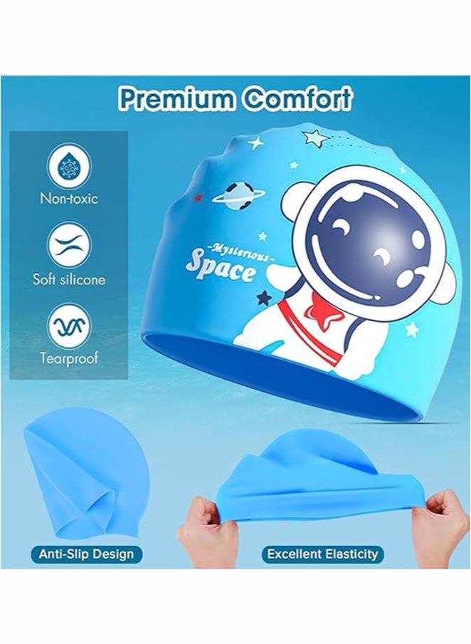 JOGAMS Kids Swimming Goggles with Silicone Swim Cap Wide Vision Anti UV Protection No Leaking Anti Fog Waterproof with Soft Silicone for 4-12 Boys and Girls - Image 4