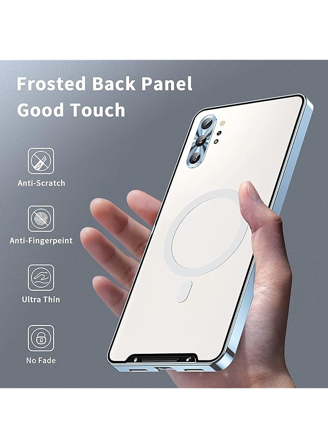 erorex Case For Galaxy Note 10 Plus Compatible With Mag Safe Magnetic Adsorption Metal Bumper Back Translucent Matte Pc Cover For Galaxy Note 10 Plus Blue - Image 3